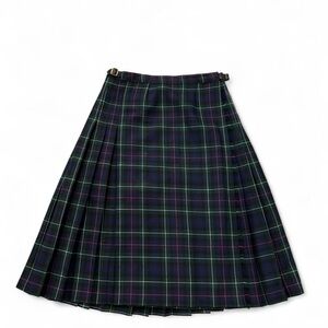 Classic Blackwatch Plaid Pleated Skirt - Women